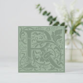 William Morris Floral Alphabet Monogram Letter R Kaart (Staand voorkant)