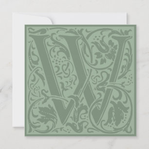 William Morris Floral Alphabet Monogram Letter W Kaart