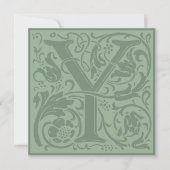 William Morris Floral Alphabet Monogram Letter Y Kaart (Voorkant)