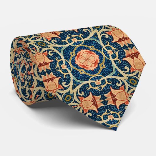 William Morris Floral Arabesque Geometric Pattern Stropdas (Opgerold)