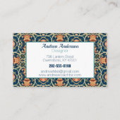William Morris Floral Arabesque geometrisch Visitekaartje (Achterkant)