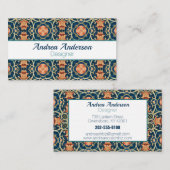 William Morris Floral Arabesque geometrisch Visitekaartje (Voorkant / Achterkant)