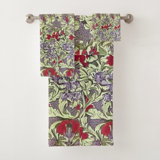 William morris  floral bad handdoek (Insitu)