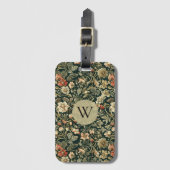 William Morris Floral Bagagelabel (Voorkant (verticaal))