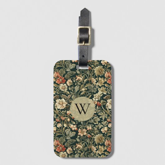 William Morris Floral Bagagelabel (Voorkant (verticaal))
