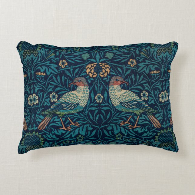 William Morris  Floral Bird Accent Kussen (Voorkant)
