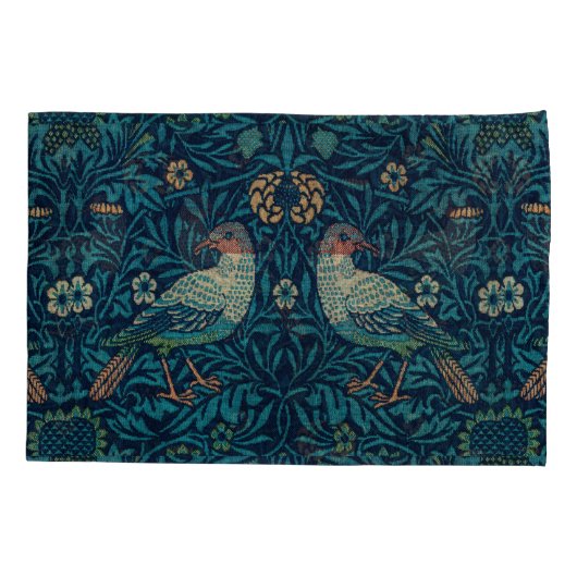William Morris  Floral Birds Kussensloop (Achterkant-Links)