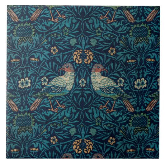 William Morris  Floral Birds Tegeltje (Voorkant)