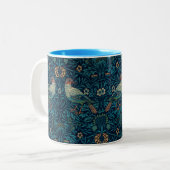 William Morris  Floral Birds Tweekleurige Koffiemok (Voorkant links)