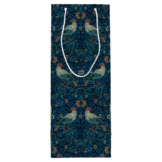 William Morris Floral Birds Wijn Cadeautas (Achterkant)
