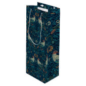 William Morris Floral Birds Wijn Cadeautas (Voorkant Gekanteld)