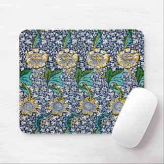 William Morris floral blauw geel Muismat