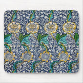 William Morris floral blauw geel Muismat (Voorkant)