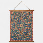 William * Morris Floral Blauwgroen perzik Hangend Wandkleed (Voorkant)