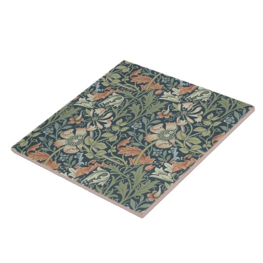 William Morris  Floral Blue Green Compton Tegeltje (Zijkant)