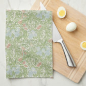 William Morris  Floral Blue Green Pink Iris Theedoek (Quarter Fold)