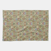 William Morris Floral Blue Pink Brocade Theedoek (Horizontaal)