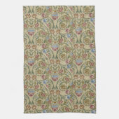 William Morris  Floral Blue Pink Brocade Theedoek (Verticaal)