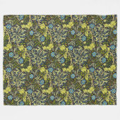 William Morris  Floral Blue Seaweed Fleece Deken (Voorkant (Horizontaal))