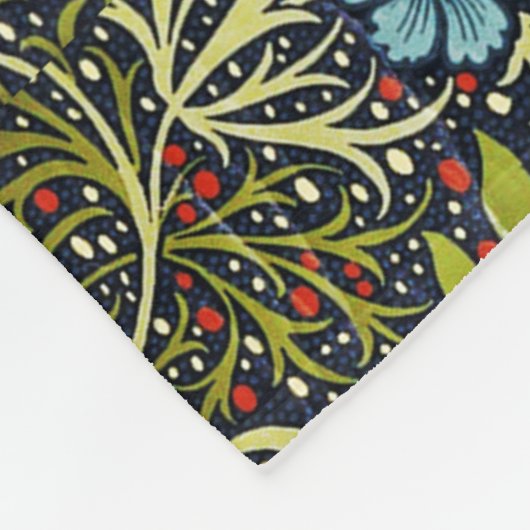 William Morris  Floral Blue Seaweed Fleece Deken (Hoek)