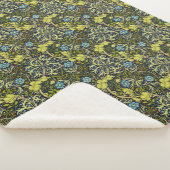 William Morris  Floral Blue Seaweed Sherpa Deken (3/4)