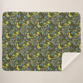William Morris  Floral Blue Seaweed Sherpa Deken (Voorkant (horizontaal))