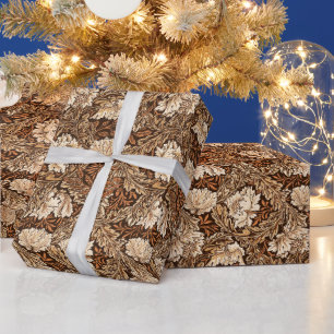 William Morris Floral, Chocolate Brown en Beige Cadeaupapier
