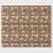 William Morris Floral, Chocolate Brown en Beige Cadeaupapier (Vlak)