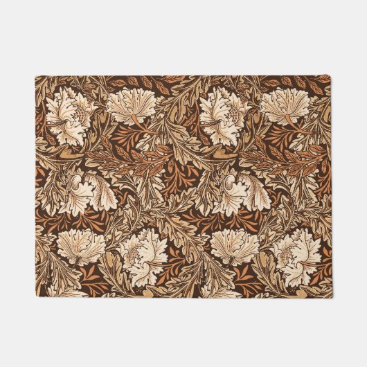 William Morris Floral, Chocolate Brown en Beige Deurmat (Voorkant)