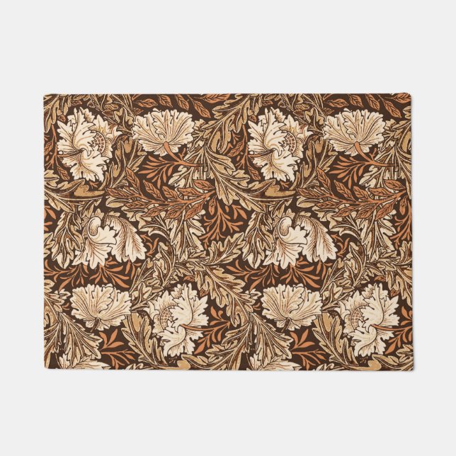 William Morris Floral, Chocolate Brown en Beige Deurmat (Voorkant)