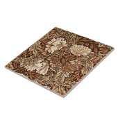 William Morris Floral, Chocolate Brown en Beige Tegeltje (Zijkant)