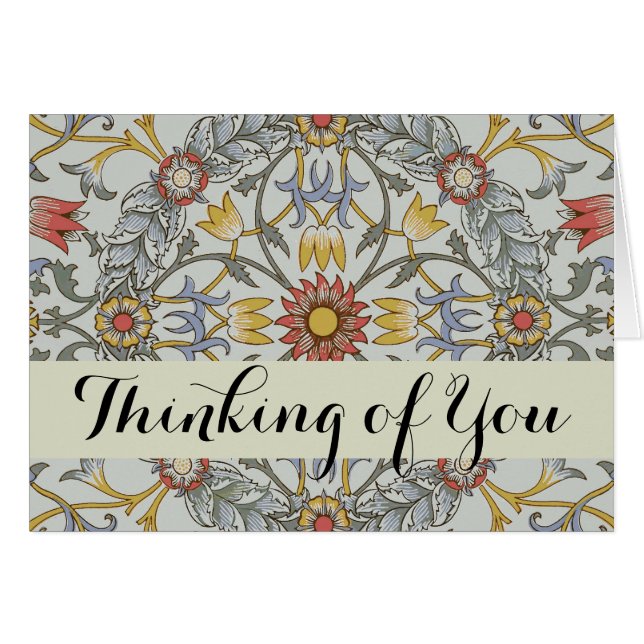 William Morris Floral Circle Flower Illustration (Voorkant Horizontaal)