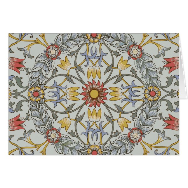 William Morris Floral Circle Flower Illustration (Voorkant Horizontaal)