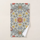 William Morris Floral Circle Flower Illustration Bad Handdoek (Handdoek)