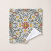 William Morris Floral Circle Flower Illustration Bad Handdoek (Wasdoekje)