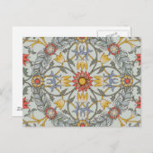 William Morris Floral Circle Flower Illustration Briefkaart (Voorkant / Achterkant)