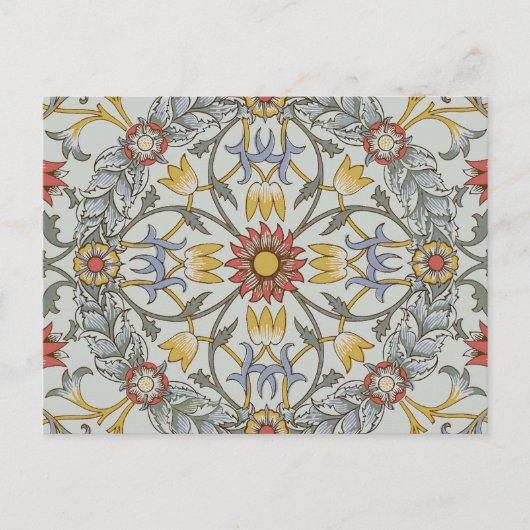 William Morris Floral Circle Flower Illustration Briefkaart (Voorkant)