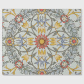 William Morris Floral Circle Flower Illustration Cadeaupapier (Vlak)