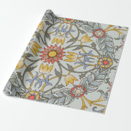 William Morris Floral Circle Flower Illustration Cadeaupapier