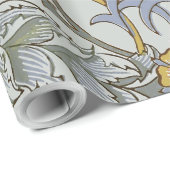 William Morris Floral Circle Flower Illustration Cadeaupapier (Rol Hoek)