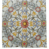 William Morris Floral Circle Flower Illustration Douchegordijn (Voorkant)