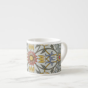 William Morris Floral Circle Flower Illustration Espresso Kop