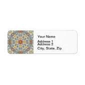 William Morris Floral Circle Flower Illustration Etiket (Voorkant)