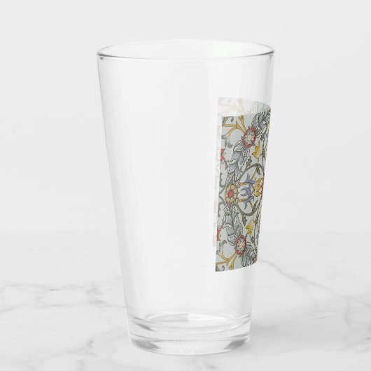 William Morris Floral Circle Flower Illustration Glas (Rechts)