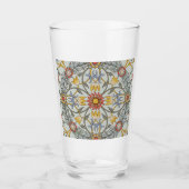 William Morris Floral Circle Flower Illustration Glas (Voorkant)
