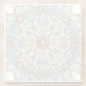 William Morris Floral Circle Flower Illustration Glazen Onderzetter (Achterkant)