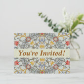 William Morris Floral Circle Flower Illustration Kaart (Staand voorkant)