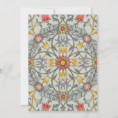 William Morris Floral Circle Flower Illustration Kaart (Achterkant)