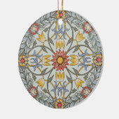William Morris Floral Circle Flower Illustration Keramisch Ornament (Links)