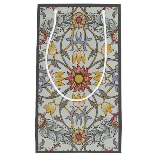 William Morris Floral Circle Flower Illustration Klein Cadeauzakje (Voorkant)